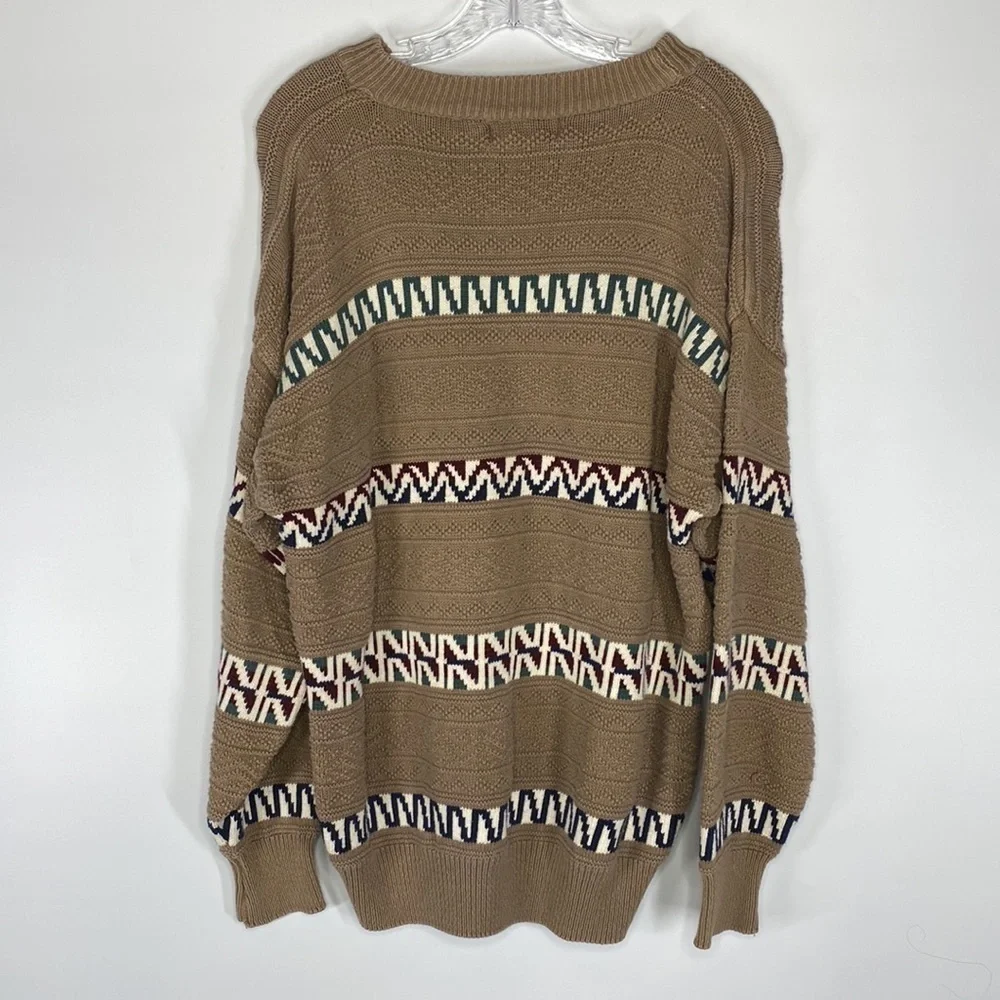 Vintage Sears Roebuck And CO Crewneck Cotton Wave Sweater Size XL